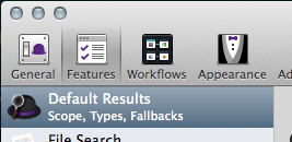 Click on the Default Results tab
