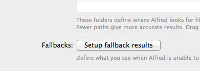 Click the Setup fallback results button on the lower left of the panel
