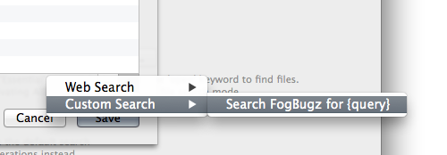 Click the + button, then Custom Search, then Search FogBugz
